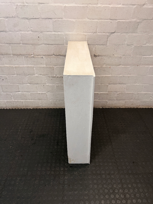 Narrow White 3-Shelf Bookshelf from Builders — Fair Used C - 2ndhandwarehouse.com