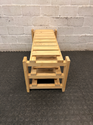 Natural Wood 3-Tier Scalloped Wine Rack
