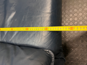 Navy Blue 2 Seater Leather-Look Couch — Used; Fair Condition