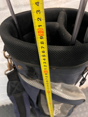 Navy Blue Fabric Golf Bag with Assorted Clubs