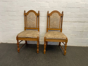 Oak Floral Cushioned Dining Room Chair (No Arm Rests) - PRICE DROP - 2ndhandwarehouse.com