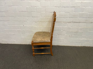 Oak Floral Cushioned Dining Room Chair (No Arm Rests) - PRICE DROP - 2ndhandwarehouse.com