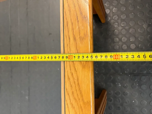 Oak Toned Wooden Coffee Table with Inset Glass Top — Very Good Condition