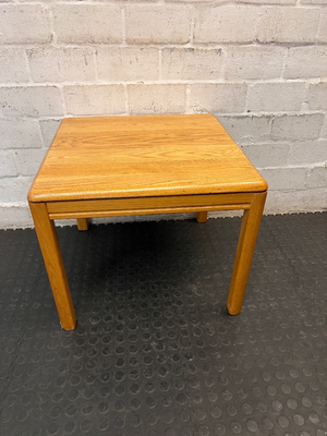Oak Wood Square Side Table — Used; Fair C - 2ndhandwarehouse.com
