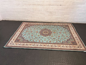 Ornate Aqua Persian Style Area Rug - 2ndhandwarehouse.com