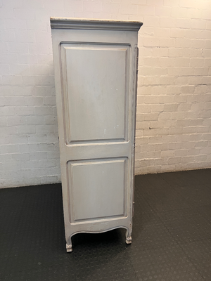 Ornate French Style Grey Carved Wardrobe — Scratch on Top F - 2ndhandwarehouse.com