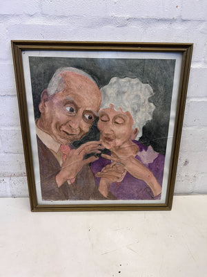 Charming Framed Artwork of Couples in Love - Vintage Style - 2ndhandwarehouse.com