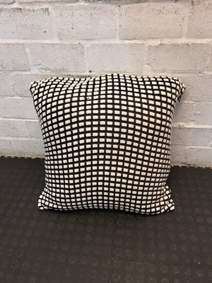 Pair of Black and White Check Woven Cushions (60x60) - 2ndhandwarehouse.com