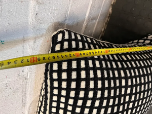 Pair of Black and White Check Woven Cushions (60x60) - 2ndhandwarehouse.com