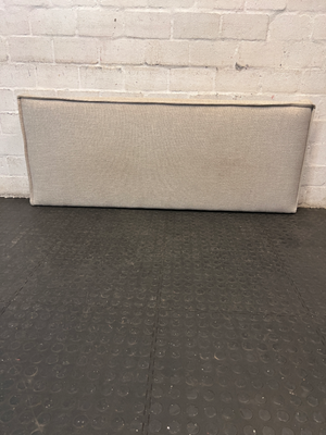 Plain Upholstered Double Headboard in Light Grey Fabric - 2ndhandwarehouse.com