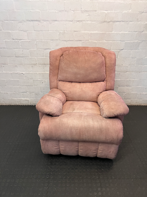 Plush Dusty Rose Fabric Recliner - Light Fading - 2ndhandwarehouse.com