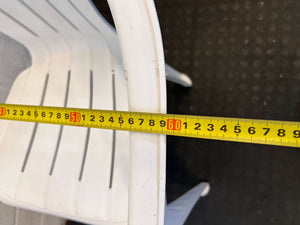 Practical White Plastic Garden Chair with Minor Scratches