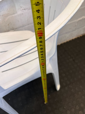 Practical White Plastic Garden Chair with Minor Scratches