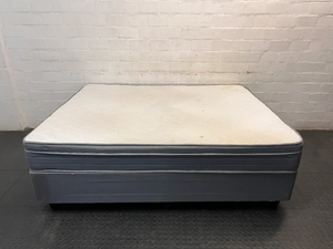 Queen Size Pillow-Top Mattress and Base Set — Localized Sagging and Surface Stain