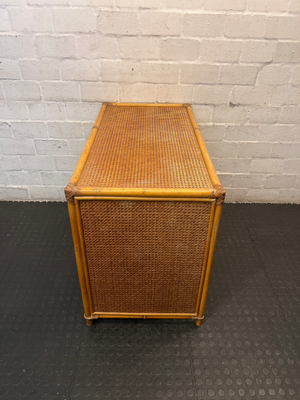 Rattan and Cane Dressing Table with Mirror — Good Working Order - 2ndhandwarehouse.com