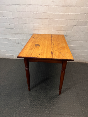 Rectangular Wooden Dining Table with Turned Legs — Fair Used Condition