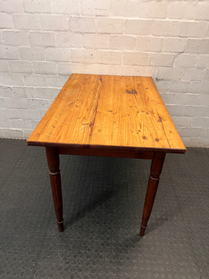 Rectangular Wooden Dining Table with Turned Legs — Fair Used Condition