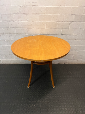 Round Wooden Pedestal Dining Table with Curved Legs - 2ndhandwarehouse.com