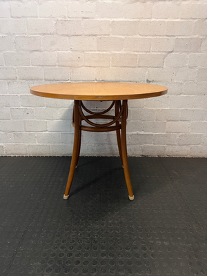 Round Wooden Pedestal Dining Table with Curved Legs - 2ndhandwarehouse.com