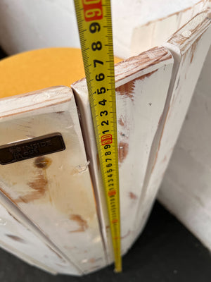 Rustic Chic Wooden Accent Chair with Yellow Cushion