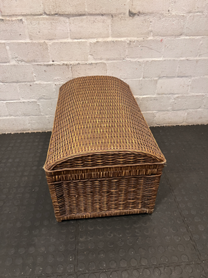 Rustic Domed Wicker Storage Trunk - 2ndhandwarehouse.com