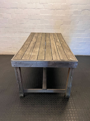 Rustic Reclaimed Wood Dining or Utility Table not to good - 2ndhandwarehouse.com