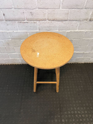 Rustic Round Wooden Side Table with Minor Scratches - 2ndhandwarehouse.com