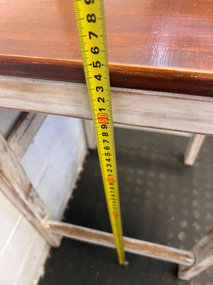 Rustic Wooden Bar Chair with Distressed White Finish