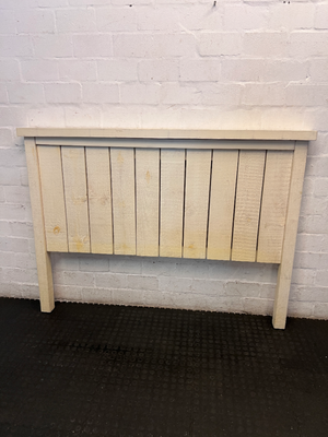Rustic Wooden Queen Headboard - Minor Chip on Ledge - 2ndhandwarehouse.com