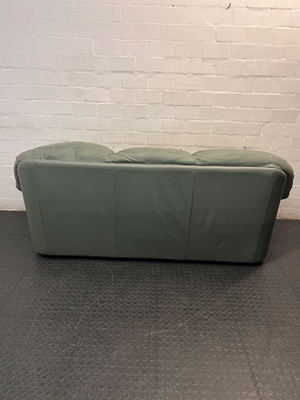 Sage Green 3 Seater Padded Couch — Small Tear on 1-Seater Couch