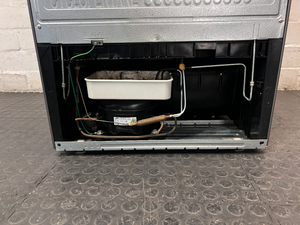 Samsung Silver Bottom Mount Fridge with Water Dispenser — Good Working Order with Adhesive Residue