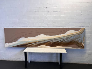 Serene Earth Tones Abstract Canvas Art - 2.8 x 0.7m