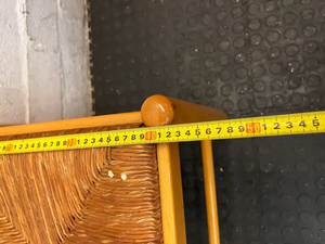 Set of 6 Woven Seat Dining Chairs - Well Used, Wood Scuffing & Worn Seats - 2ndhandwarehouse.com