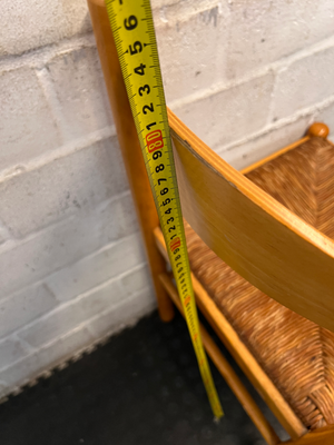 Set of 6 Woven Seat Dining Chairs - Well Used, Wood Scuffing & Worn Seats - 2ndhandwarehouse.com