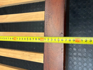 Slat-Back Dark Wood Queen Bed Frame — Very Good Condition