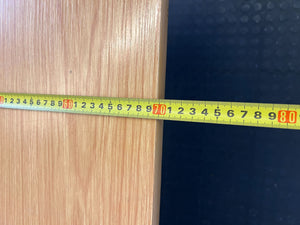 Sleek Black Metal and Light Wood Writing Desk - Minor Scuffs