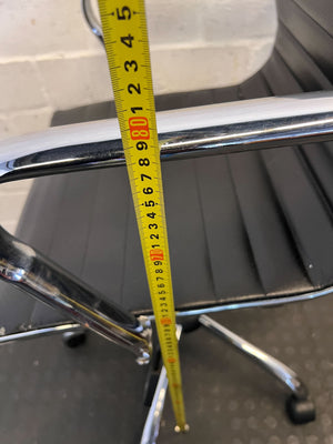 Sleek Black Office Chair with Chrome Accents – Minor Wear