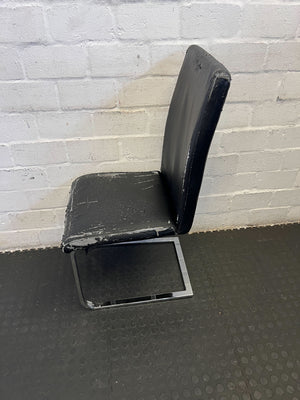 Sleek Black Velvet Dining Chair with Metal Frame and removable cover- Fabric Wear under cover - 2ndhandwarehouse.com