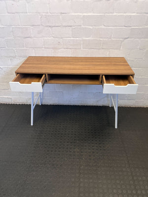 Sleek Modern Desk with Drawers & Open Shelf