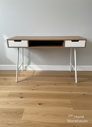 Sleek Modern Desk with Drawers & Open Shelf