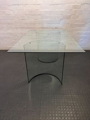 Sleek Modern Glass Dining & Conference Table - 2ndhandwarehouse.com