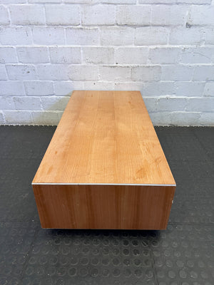 Sleek Modern Wood Coffee Table & Media Console with Angled Design - REDUCED