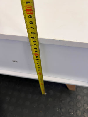 Sleek White 2-Drawer Nightstand with Tapered Wood Legs