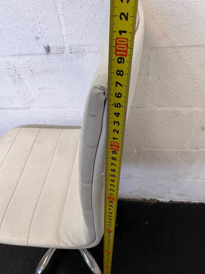 Sleek White Faux Leather Office Chair with Chrome Base β Minor Marks