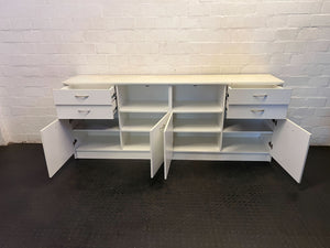 Sleek White Multi-Storage Sideboard Credenza ✨ - 2ndhandwarehouse.com