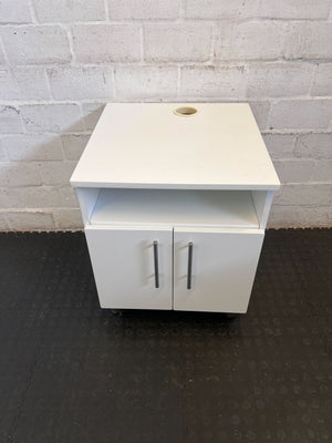 Sleek White Storage Cabinet with Open Shelf ✨