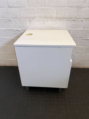 Sleek White Storage Cabinet with Open Shelf ✨