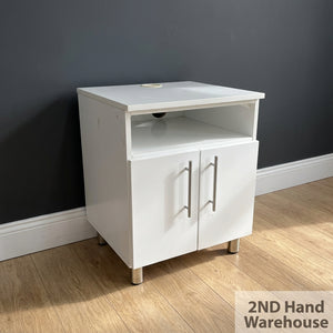 Sleek White Storage Cabinet with Open Shelf ✨