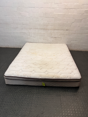 Slumberland Queen Pillow Top Mattress — Fair Condition with Visible Surface Marks