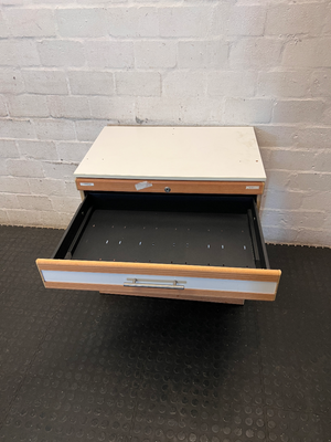 Small 3-Drawer Office Organiser in Wood-Look Finish - 2ndhandwarehouse.com
